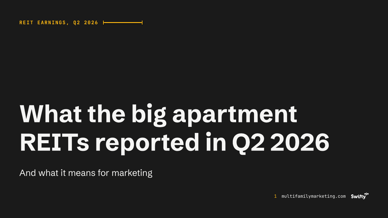 First slide of What the big apartment REITs reported in Q2 2026